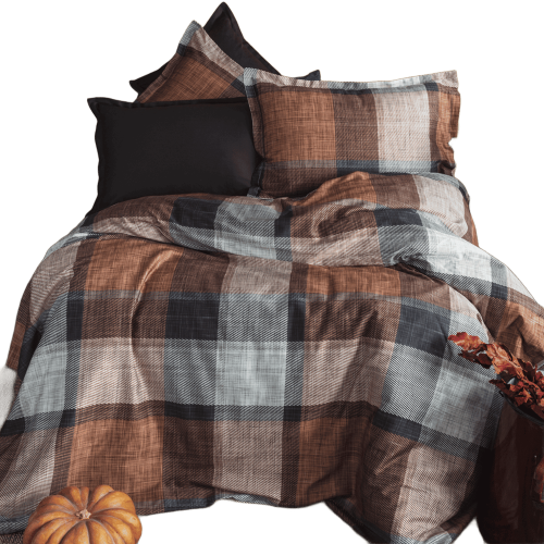 Obliečky z bavlneného saténu DUNLOE CINNAMON 200x220 / 4*50x70 cm.